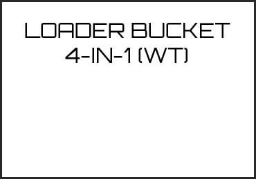 Picture for category LOADER BUCKET 4-IN-1 (WT)