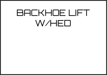 Picture for category BACKHOE LIFT W/HED