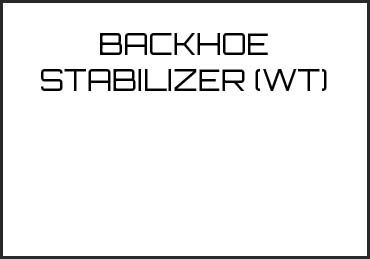 Picture for category BACKHOE STABILIZER (WT)
